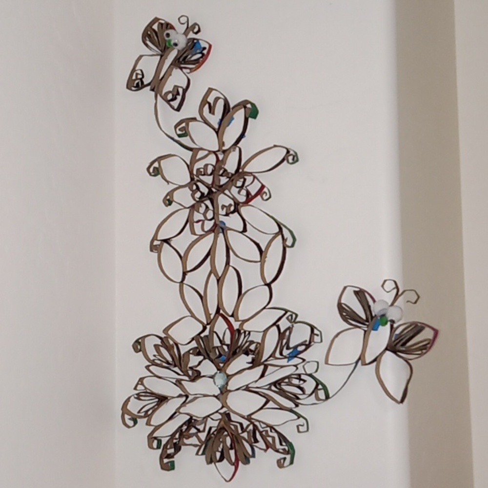 Toilet paper roll wall art